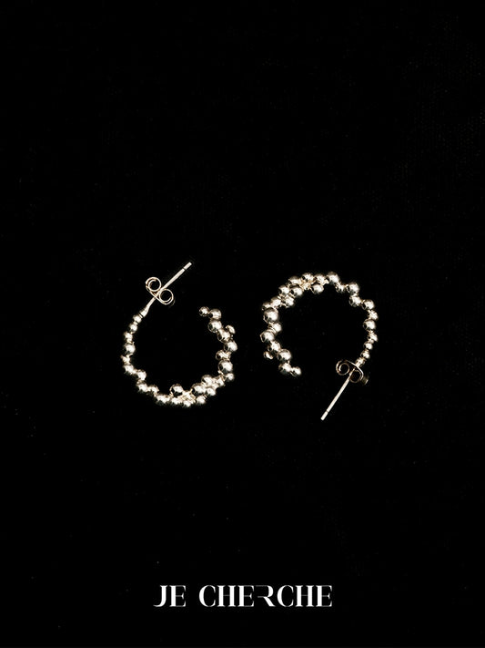 Starry Earrings | Beaded Sparkle Detailing - Handcrafted S925 Silver