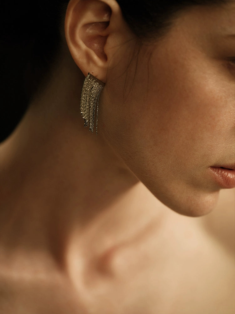 Amara Earrings | Italian Artisan Tassel Studs - Handcrafted S925 Silver