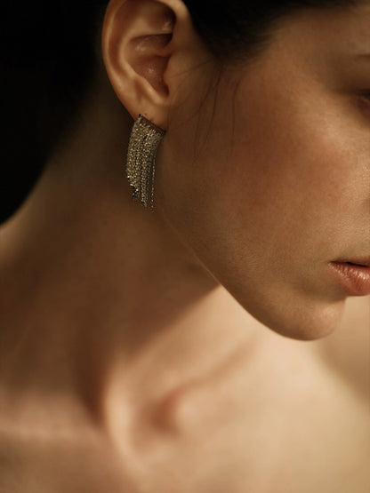 Amara Earrings | Italian Artisan Tassel Studs - Handcrafted S925 Silver