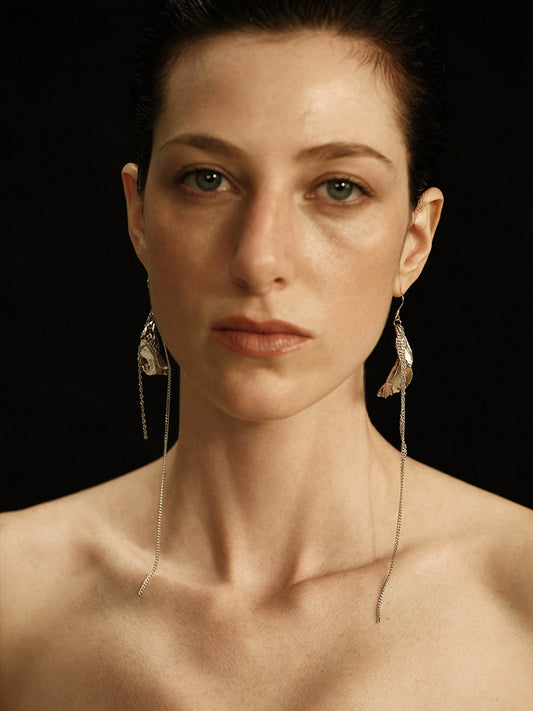 Ondine Earrings | Sculpted Irregular Tassel - Handcrafted S925 Silver