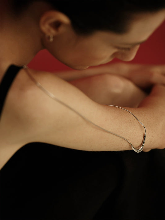 Lume Necklace | Subtle Textured Elegance - Handcrafted S925 Silver