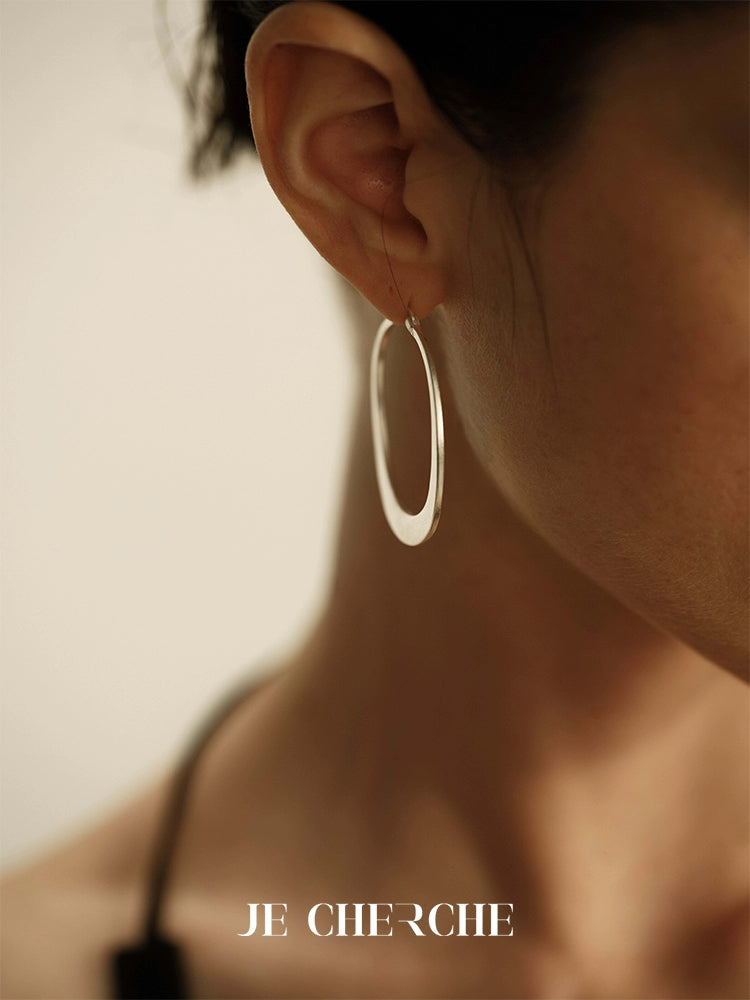 Lunaria Earrings | Retro Matte Circular Design - Handcrafted S925 Silver