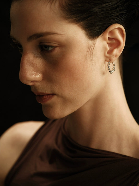 Starry Earrings | Beaded Sparkle Detailing - Handcrafted S925 Silver