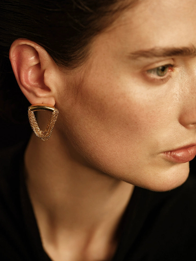 Saros Earrings | Greek-Inspired Tassel Design - Gold-Plated Copper