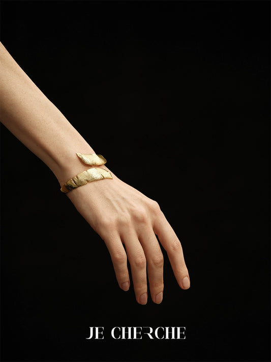 Thalassa Bracelet | Textured Greek-Inspired Form - Gold-Plated Copper