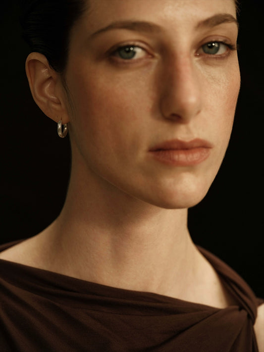 Brina Earrings | Brushed Stud Design - Handcrafted S925 Silver