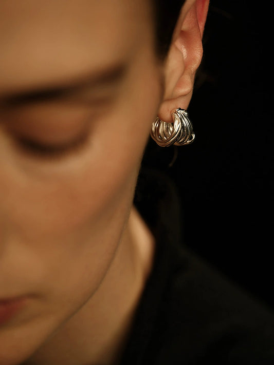 Fajar Earrings | Roman Art-Inspired Form - Handcrafted S925 Silver