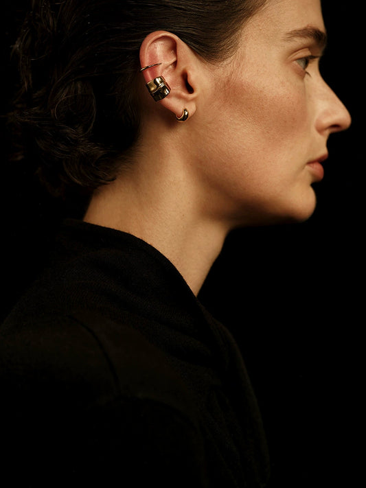 Azar Earrings | Persian-Inspired Stacked Clip-On - Handcrafted S925 Silver