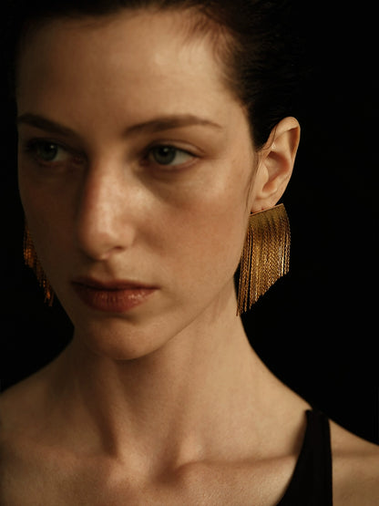 Adelie Earrings | Art Deco Tassel Design - Handcrafted S925 Silver