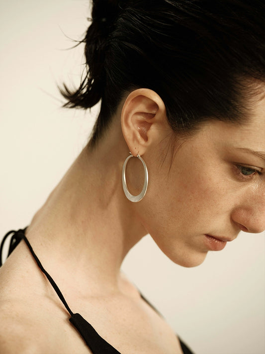 Lunaria Earrings | Retro Matte Circular Design - Handcrafted S925 Silver