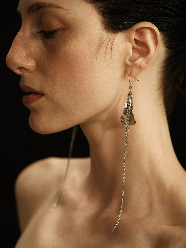 Ondine Earrings | Sculpted Irregular Tassel - Handcrafted S925 Silver