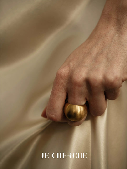 Vera Ring | Italian Vintage-Inspired Bold Band - Gold-Plated Premium Alloy