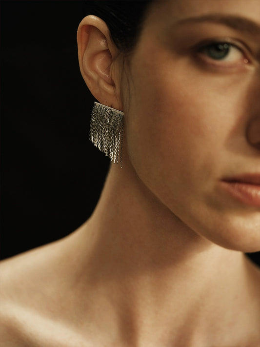 Amara Earrings | Italian Artisan Tassel Studs - Handcrafted S925 Silver