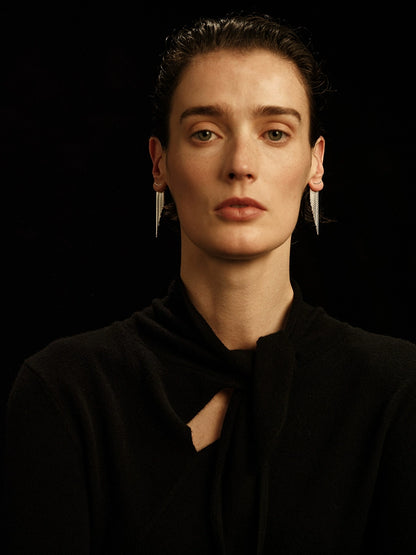 Yakamoz Earrings | Irregular Tassel Design - Handcrafted S925 Silver