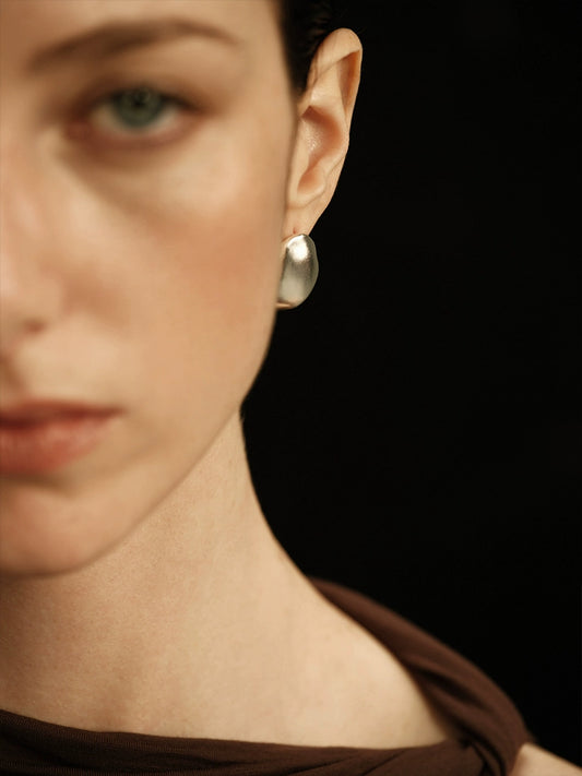 Cubea Earrings | Cubist-Inspired Textured Studs - Handcrafted S925 Silver