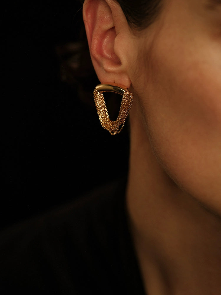 Saros Earrings | Greek-Inspired Tassel Design - Gold-Plated Copper
