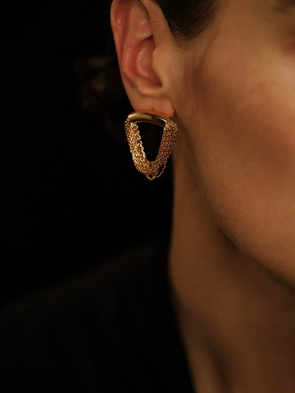 Saros Earrings | Greek-Inspired Tassel Design - Gold-Plated Copper