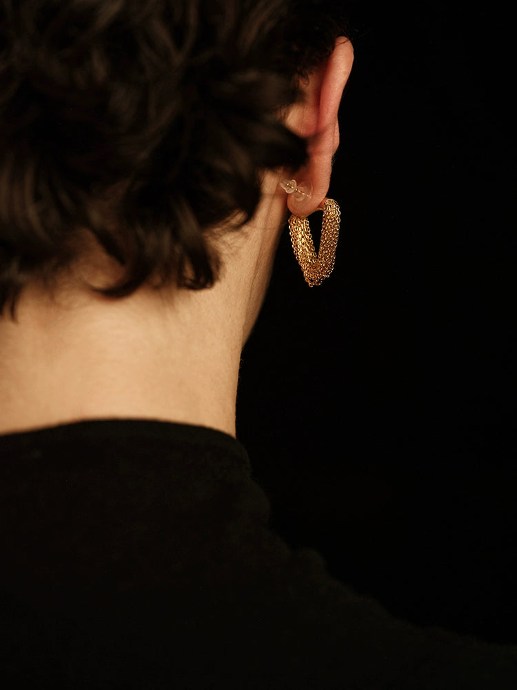Saros Earrings | Greek-Inspired Tassel Design - Gold-Plated Copper
