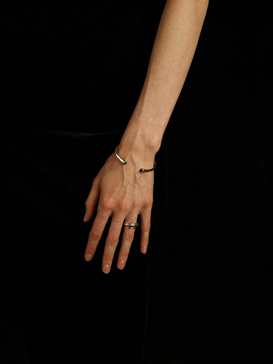 Enso Bracelet | Greek-Inspired with Black Onyx - Handcrafted S925 Silver
