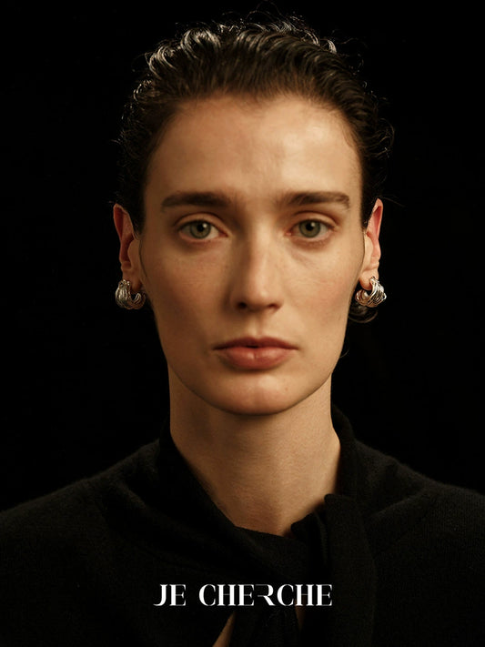 Fajar Earrings | Roman Art-Inspired Form - Handcrafted S925 Silver